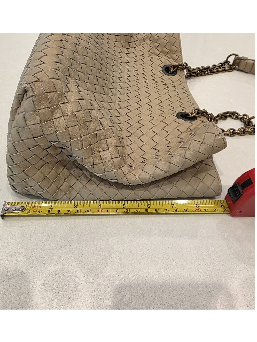 Bottega Veneta Double Chain Intrecciato Nappa Woven Leather Tote Bag Medium - Picture 8 of 16